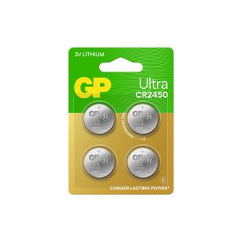 GP CR2450 Lithium knappcelle-batteri 4-pk 3V, Safety Seal (103259)