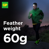 GP Xplor oppladbar hodelykt 500lm USB-C, 60 gram, IPX6, PHR17 (455028)