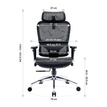 Sihoo M56B ergonomisk kontorstol svart - 5 års garanti (SH-M56B-V2-M101)