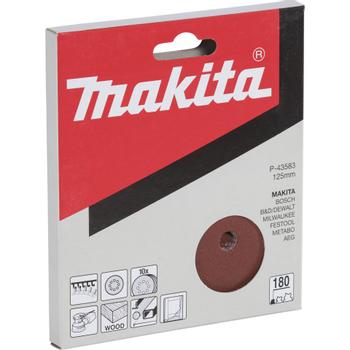 Makita slipepapir 10-pk 125mm K180 (P-43583)