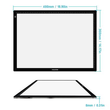 Huion LED lysbord LA3 oppdatert forbedret versjon av LED lysbord A3 (HUION-LA3-)