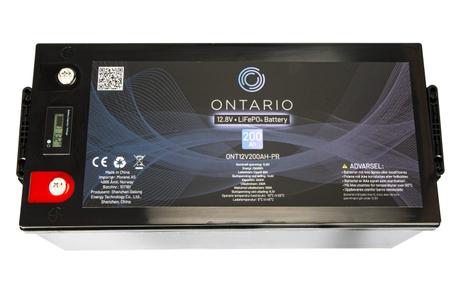 Ontario 12.8V 200Ah LifePO4 lithium-batteri (ONT12V200AH-PR)