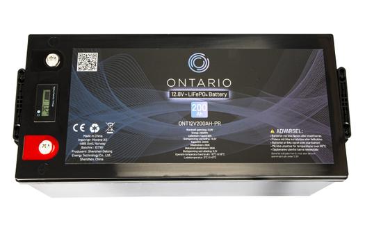 Ontario 12.8V 200Ah LifePO4 lithium-batteri (ONT12V200AH-PR)