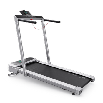 Urevo Foldimix 5L Pro sølv sammenleggbar tredemølle med stigningsfunksjon,  13.4km/t, 120x40cm løpebånd (URTM045)