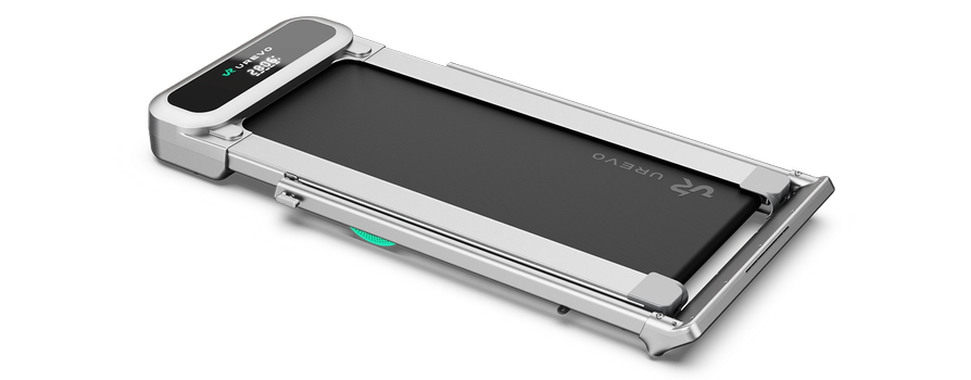 Urevo Foldimix 5L Pro sølv sammenleggbar tredemølle med stigningsfunksjon,  13.4km/t, 120x40cm løpebånd (URTM045)