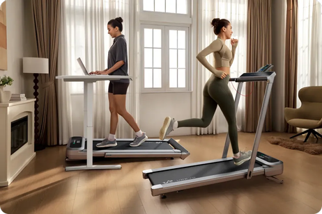 Urevo Foldimix 5L Pro sølv sammenleggbar tredemølle med stigningsfunksjon,  13.4km/t, 120x40cm løpebånd (URTM045)