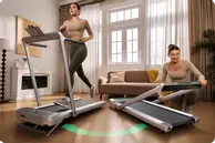 Urevo Foldimix 5L Pro sølv sammenleggbar tredemølle med stigningsfunksjon,  13.4km/t, 120x40cm løpebånd (URTM045)