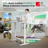 Urevo CyberPad for Office 2 gåmølle med stigningsfunksjon 6km/t, 10x42cm bånd (URTM051)