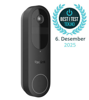 Reolink smart ringeklokke med kamera inkludert chime og SD-kort, svart, batteridrevet,  4MP oppløsning,  persondeteksjon (RL-Video-Doorbell-Batt-BK-Pakke)