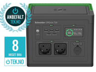 APC Schneider OffGrid bærbar kraftstasjon 730, 738Wh Lithium-ion,  LCD, 2 CEE 7/3 Schuko-uttak,  Sinewave, 3 USB-A, 2 USB-C, trådløs lader (PPS730-GR)