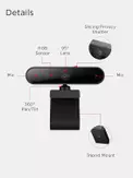 Lenovo Performance FHD Webcam - nettkamera med Windows Hello (4XC1D66055)