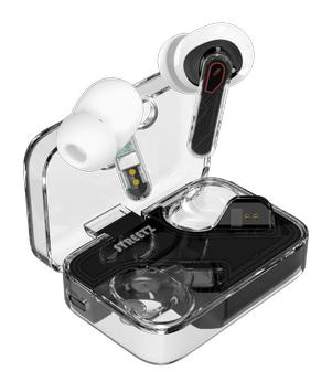 STREETZ Gjennomsiktige True Wireless Earbuds med Dual Mic ENC (T250-BLK)