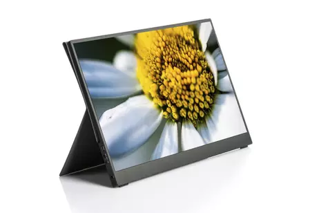Ontario 15.6" 4K bærbar ekstraskjerm får strøm og videosignal gjennom USB-C-kabel