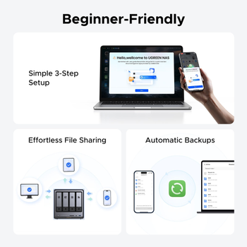 Ugreen NASync DXP4800 Plus 4x2.5" 2.5GbE + 10GbE NAS-server (35261)