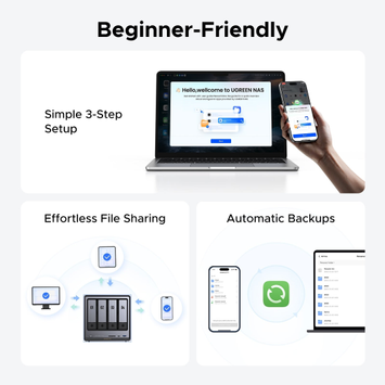 Ugreen NASync DXP4800 Plus 4x2.5" 2.5GbE + 10GbE NAS-server (35261)