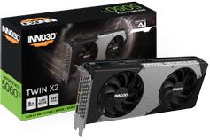 INNO3D GeForce RTX 5060 Ti 8GB Twin X2, 3x DisplayPort 2.1b, 1x HDMI 2.1b, 650W