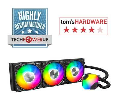 Montech HyperFlow ARGB 360 Black 3x 120mm vannkjøling for Intel LGA1851, LGA1700, LGA1200, LGA1155, LGA1151, LGA1150 & AMD AM5, AM4 (Hyper Flow ARGB 360 (B))