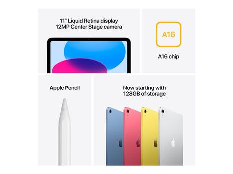 Apple iPad 11" Gen 11 (March 2025), Wi-Fi, 128GB, 6GB RAM, Silver (MD3Y4KN/A)