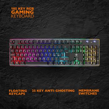 Deltaco Gaming DK220 Membrane RGB Keyboard, 25-anti-ghosting keys, black (GAM-021-RGB)