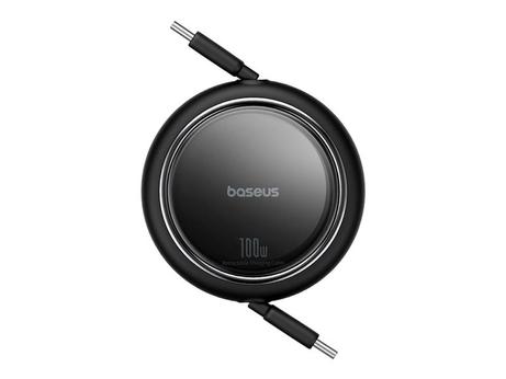 Baseus Free2Draw Mini Charge Cable Type-C/C Black 1m, Retractable, 100W, Cluster Black