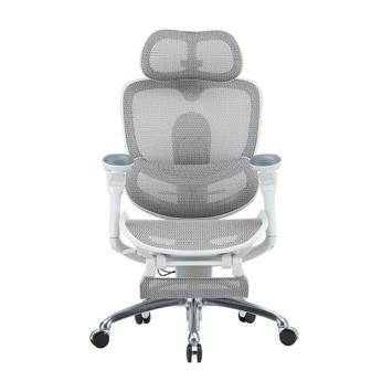 Sihoo C300 Pro V2 - hvit ergonomisk kontorstol med fotstøtte - 5 års garanti