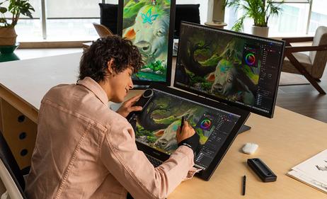 Huion Kamvas Pro 24 (Gen_3) 4K tegnebrett med IPS-skjerm,  Delta E < 1 (GT2402)