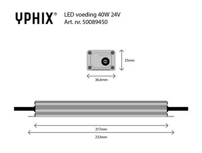 BA Driver Yphix LED Strips 40W (BA14105-50089450-40W-24V)