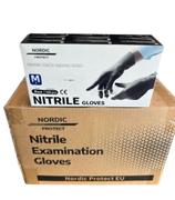 Nordic Protect Ekstra Stærke Sorte Nitrilhandsker,  pudderfri,  Medium (100 stk)