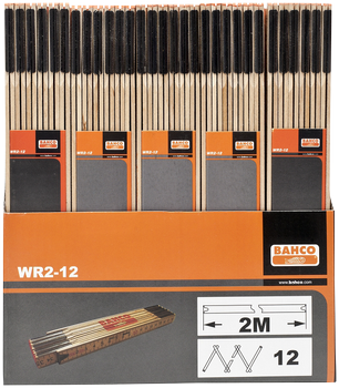 Bahco Tumstock i trä, 2 m, 12 sektioner WR2-12 (WR2-12)
