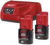 Milwaukee Laddpaket NRG-202, 2×12V/2,0Ah + C12C