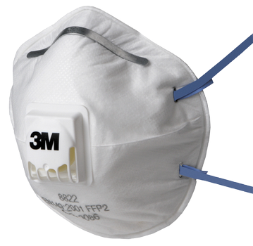 3M filtrerande halvmask, FFP2, med ventil, 8822, 10 st. (8822)