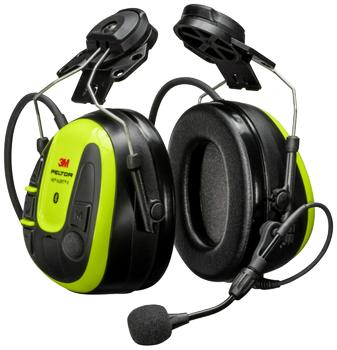 3M Peltor WS Alert X-headset,  ljusgula kåpor, med hjälmfäste (MRX21P3E4WS6)