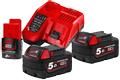 Milwaukee Laddpaket NRG-502, 2×18V/5Ah+1×12V/2Ah+M12-18FC