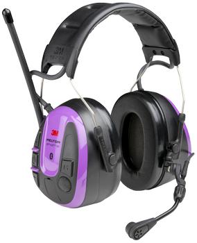 3M Peltor WS Alert XPI+ headset, lila kåpor, hjässbygel (MRX21AWS7)