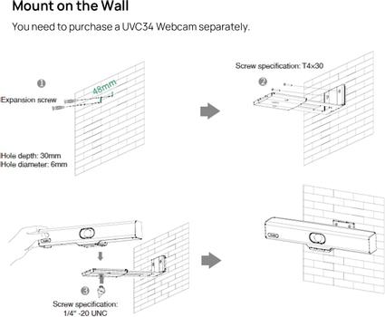 Yealink Wall-mount bracket for UVC34, A10- Yealink (330100000200)